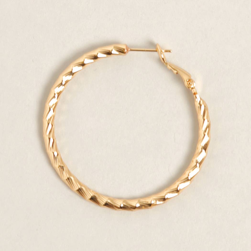 14K Gold Dipped Twisted Omega Closure Hoops