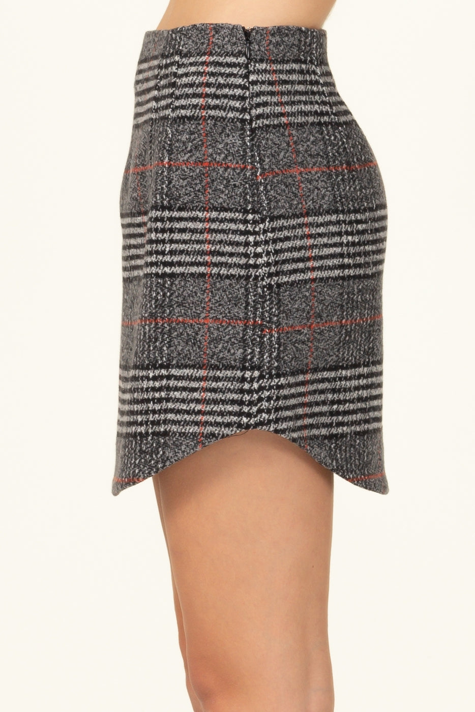 Bottoms, Skirts, Mini Skirt, So Charming Glen Plaid Round Hem Mini Skirt