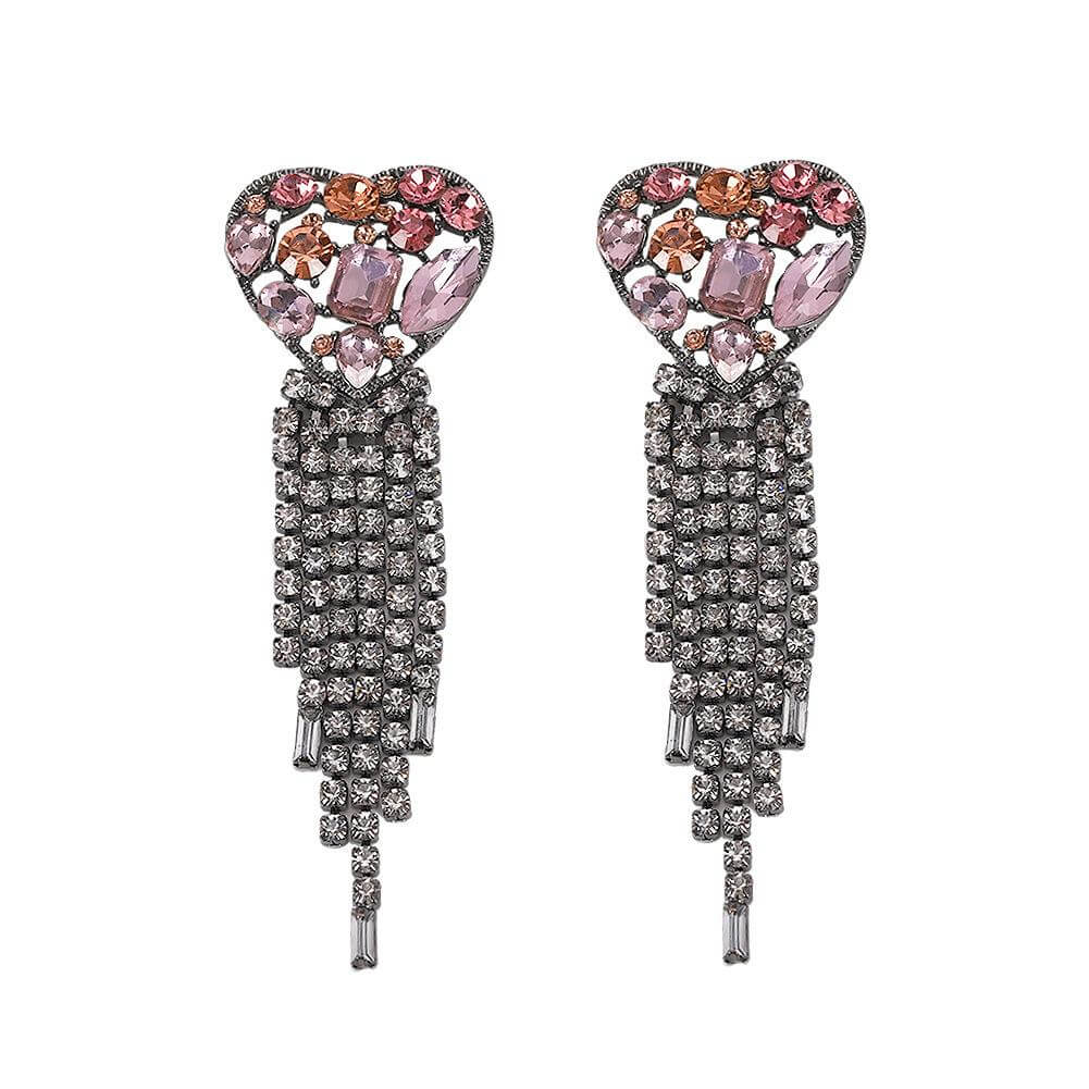 Jewelry, Earrings, Open Your Heart To Me Rhinestone Chandelier Earrings