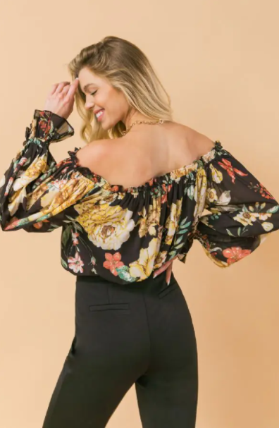 Tops, Cute Tops, Stylish Tops, Floral Off The Shoulder Ruffle Top