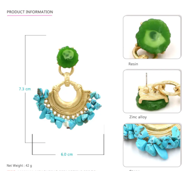 Jewelry, Earrings, Long Tassel Geometric Crystal Earrings