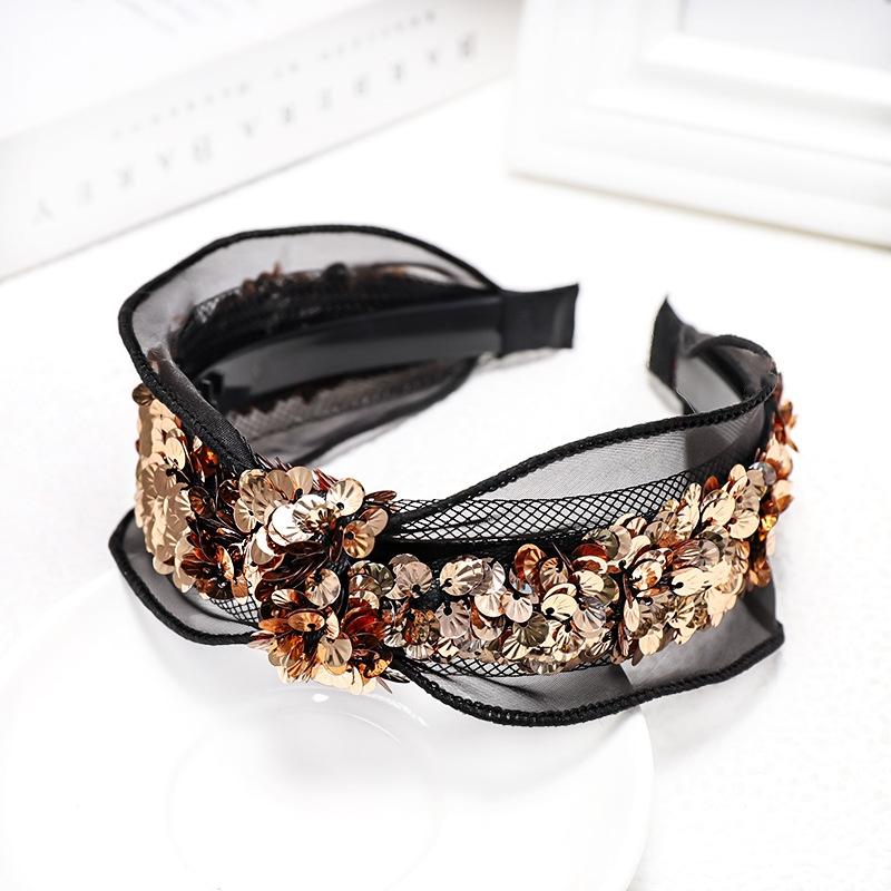 Fashion Accessories, Headbands, Trendy, Hair Accessories, Rose Gold. Mesh, Sequin