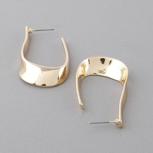 Abstract Melted Hoop Earrings