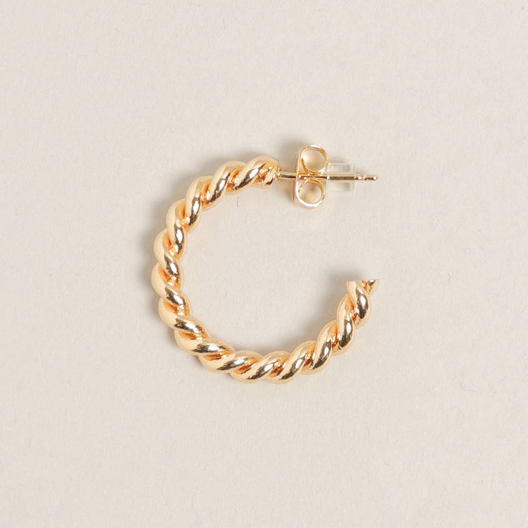 XS-14K Gold Dipped Twisted Hoops
