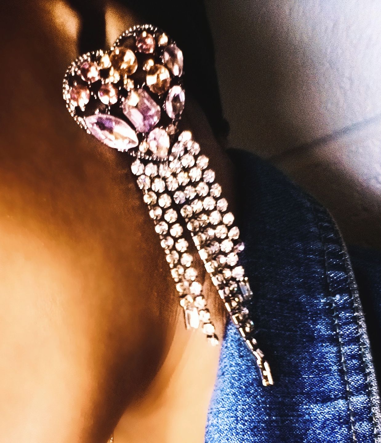 Jewelry, Earrings, Open Your Heart To Me Rhinestone Chandelier Earrings